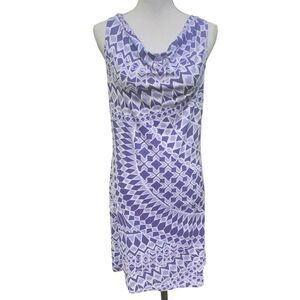 Title Nine Purple Geometric Print Sleeveless Dress Women’s Size Small Stretch Co